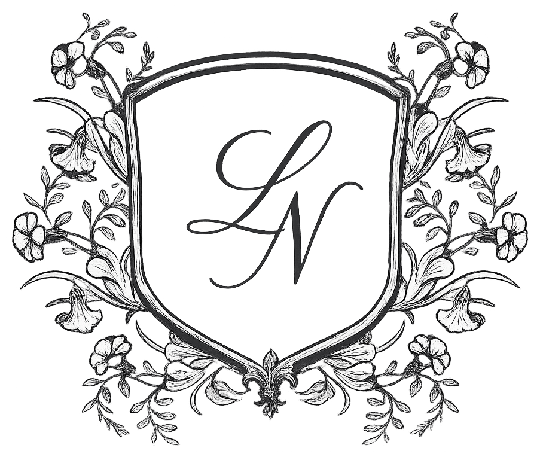 Floral L and N wedding crest used by the Wedding Seating guest companion